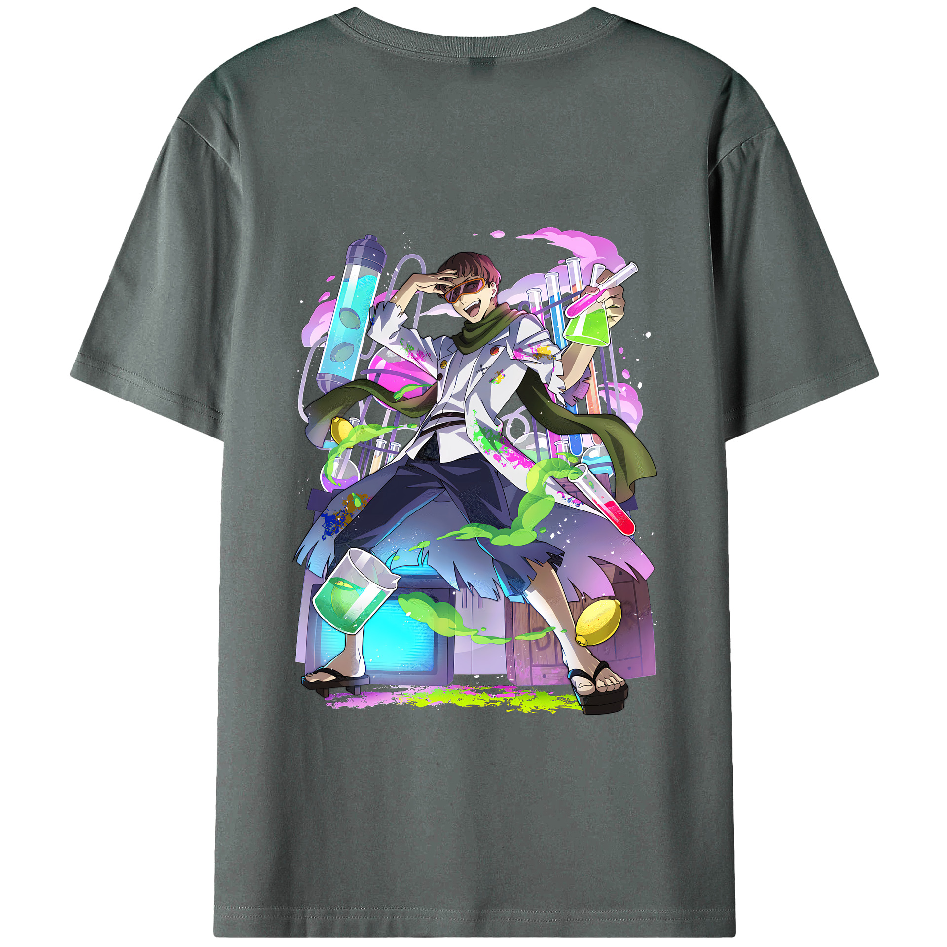 （画像用） 文豪ストレイドッグス Bungo Stray Dogs 綿100％ メンズ半袖Tシャツ（バックプリント） 通気性